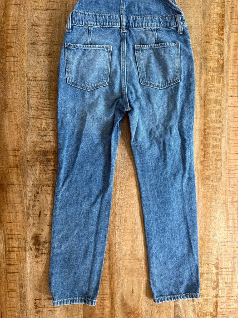 Old Navy Distressed Denim Overalls Girls L (10-12) Blue Adjustable Straps